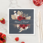 Rose und Pampas Grass Wedding Napkins Serviette (Beispiel)