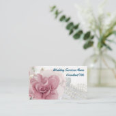 Rose und Pearls Wedding Romance Business Card Visitenkarte (Stehend Vorderseite)