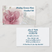 Rose und Pearls Wedding Romance Business Card Visitenkarte (Vorne/Hinten)