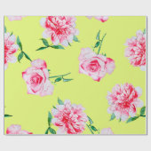 Rose und Peonies Aquarellmuster Geschenkpapier (Flach)