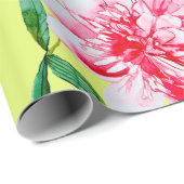 Rose und Peonies Aquarellmuster Geschenkpapier (Rolleneckpunkt)