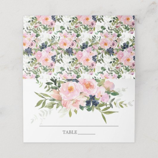 Rose und Peonies-Brautparty Platzkarte (Außenseite Aufgefaltet)