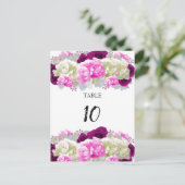 Rose und Peonies Rosa Tischplatinenkarte Postkarte (Stehend Vorderseite)