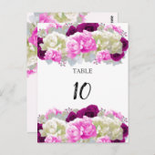 Rose und Peonies Rosa Tischplatinenkarte Postkarte (Vorne/Hinten)