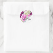 Rose und Peony Bouquet Vielen Dank Sticker (Tasche)