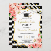 Rose und Perl Graduation Party Einladung (Vorne/Hinten)