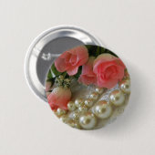 Rose und Perlen Button (Vorne & Hinten)