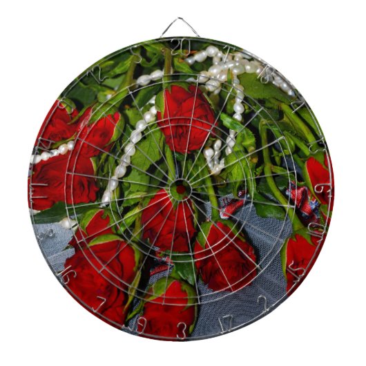 Rose und Perlen Dartscheibe (vorne)
