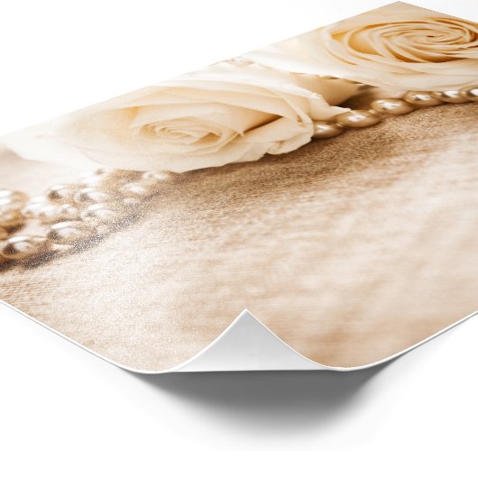 Rose und Perlen Fotodruck (Ecke)