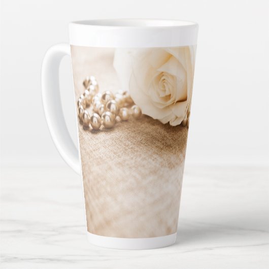 Rose und Perlen Milchtasse (Linke Ecke)