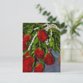 Rose und Perlen Postkarte (Stehend Vorderseite)