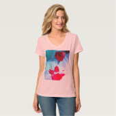 Rose und Petalen T-Shirt (Vorderseite Vollansicht)