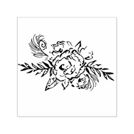 Rose und Pfau Permastempel