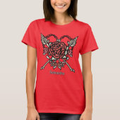 Rose und Pfeile der Minimalistischen Liebe T-Shirt (Vorderseite)