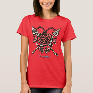 Rose und Pfeile der Minimalistischen Liebe T-Shirt