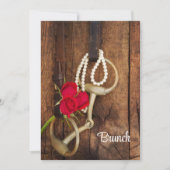 Rose und Pferdchen-Bit Country Post Hochzeit Brunc Einladung (Vorderseite)