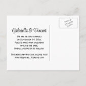 Rose und Pferdchen Save the Date Hochzeiten Ankündigungspostkarte (Rückseite)