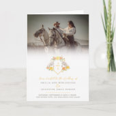 Rose und Pferde Eingramm Hochzeitsmahlzeit Option Einladung (Vorderseite)