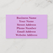 Rose- und Pflaumenkreuz Visitenkarte (Rückseite)