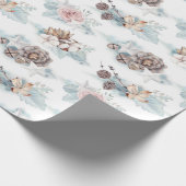 Rose und Pinienmuster Geschenkpapier (Ecke)