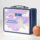 ROSE UND PINK UND GEWINNES UNICORN GRÜNE METALL BROTDOSE (Beispiel)