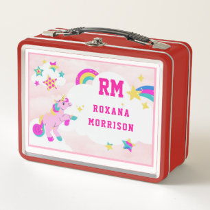 ROSE UND PINK UND WINGED UNICORN LUNCH BROWEN METALL BROTDOSE