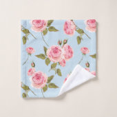 Rose- und Polka-Dots-Muster Badhandtuch Set (Waschlappen)