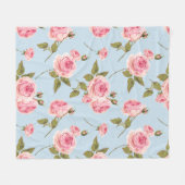 Rose- und Polka-Dots-Muster Fleecedecke (Vorderseite (Horizontal))