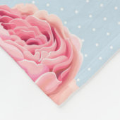 Rose- und Polka-Dots-Muster Fleecedecke (Ecke)