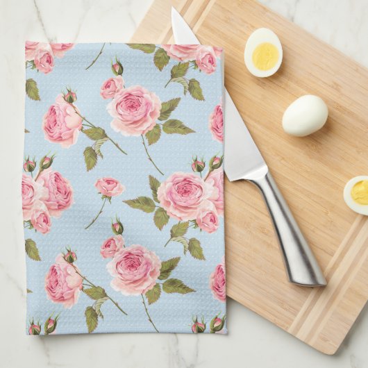 Rose- und Polka-Dots-Muster Geschirrtuch (Viertel Falte)