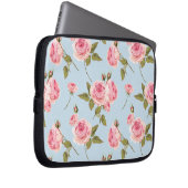 Rose- und Polka-Dots-Muster Laptopschutzhülle (Vorne Rechts)