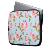 Rose- und Polka-Dots-Muster Laptopschutzhülle (Vorderseite Links)