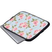 Rose- und Polka-Dots-Muster Laptopschutzhülle (Vorne Knopf)