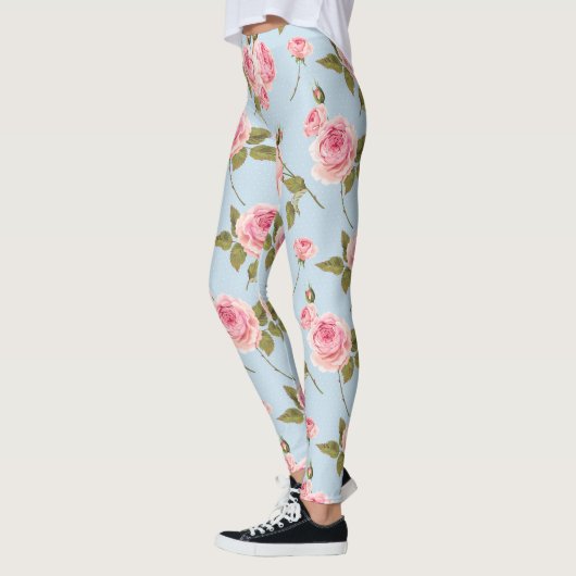 Rose- und Polka-Dots-Muster Leggings (Links)