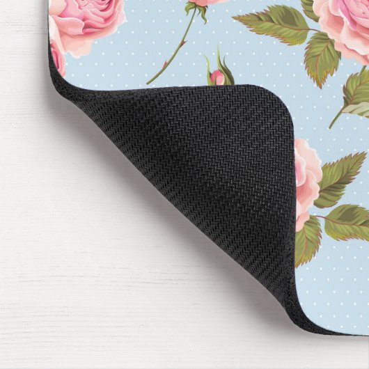 Rose- und Polka-Dots-Muster Mousepad (Ecke)