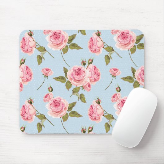 Rose- und Polka-Dots-Muster Mousepad (Mit Mouse)