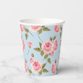 Rose- und Polka-Dots-Muster Pappbecher (Rückseite)