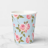 Rose- und Polka-Dots-Muster Pappbecher (Links)