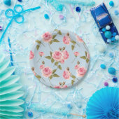 Rose- und Polka-Dots-Muster Pappteller (Party)