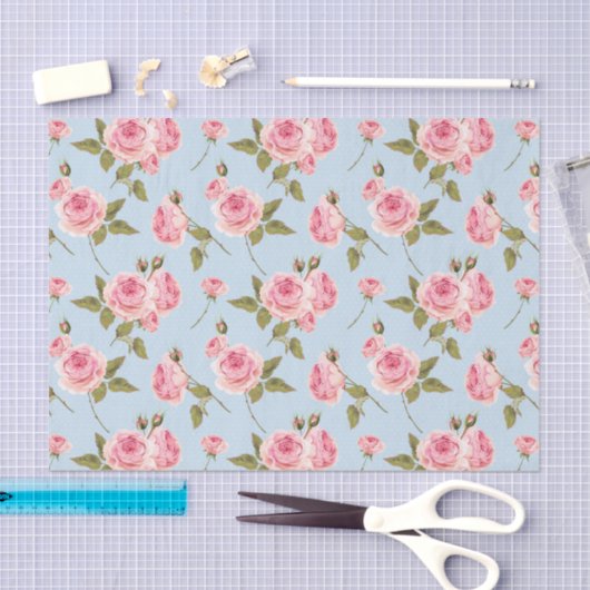 Rose- und Polka-Dots-Muster Seidenpapier (Handwerk)