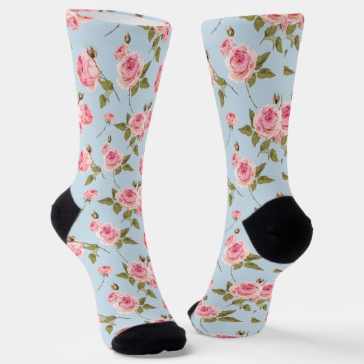 Rose- und Polka-Dots-Muster Socken (Gewinkelt)