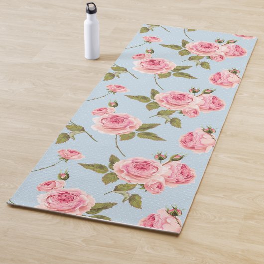 Rose- und Polka-Dots-Muster Yogamatte (Beispiel)