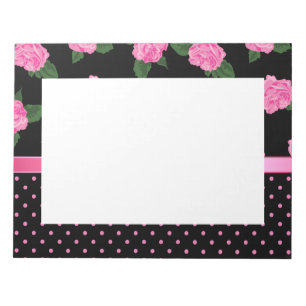 Rose und Polka Dots Notizblock