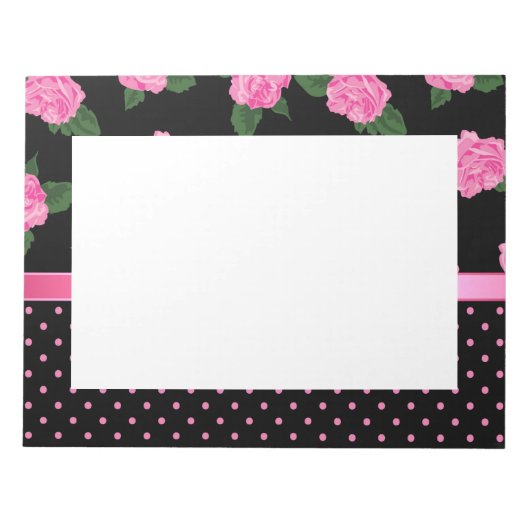 Rose und Polka Dots Notizblock (Vorderseite)