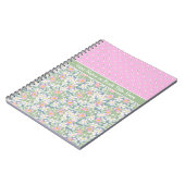 Rose und Polka Dots: Spiralheft, Journal Notizblock (Linke Seite)
