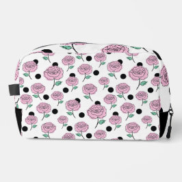 Rose und Polka Punkte. Waschbeutel