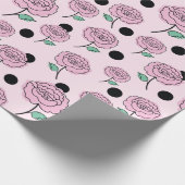 Rose und Punkte. Geschenkpapier (Ecke)