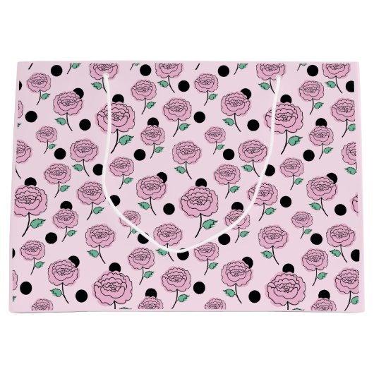 Rose und Punkte. Große Geschenktüte (Vorderseite)