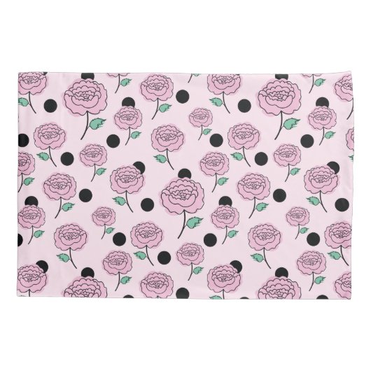 Rose und Punkte. Kissenbezug (Rückseite)