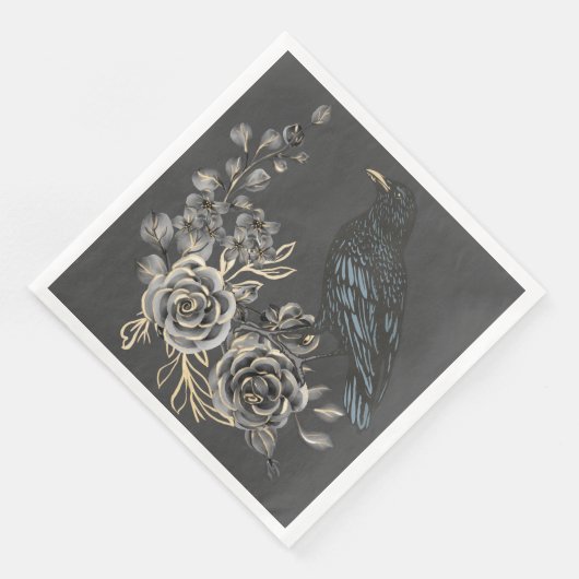 Rose und Raven von Wildvögeln Serviette (Ecke)